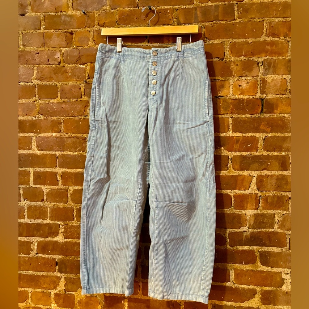 We The Free Good Luck Mid-Rise Stripe Barrel Jeans